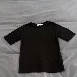 Oak + Fort Black Ribbed T-Shirt small EUC